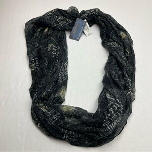 Torrid Harry Potter Infinity Scarf Womens One Size Black Grey‎ Gray White NEW